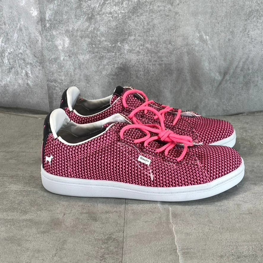 Goats Women's Pink/Black The 454 Mesh Round-Toe Lace-Up Sneakers SZ 6